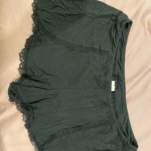 Soma Lace Scalloped lounge shorts XL Black